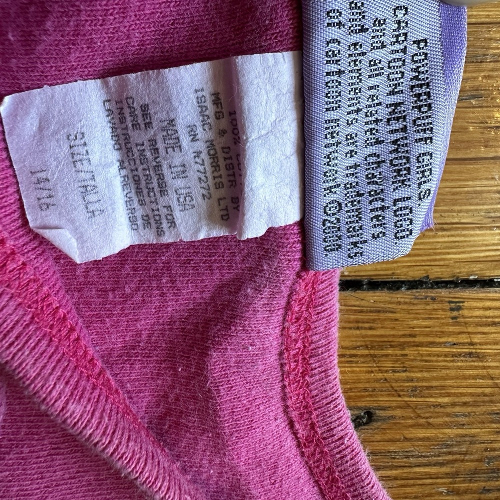 Vtg Powerpuff Girls Cropped Baby Tee Shirt Cartoon Network Pink Y2k 2000 - Picture 6 of 10